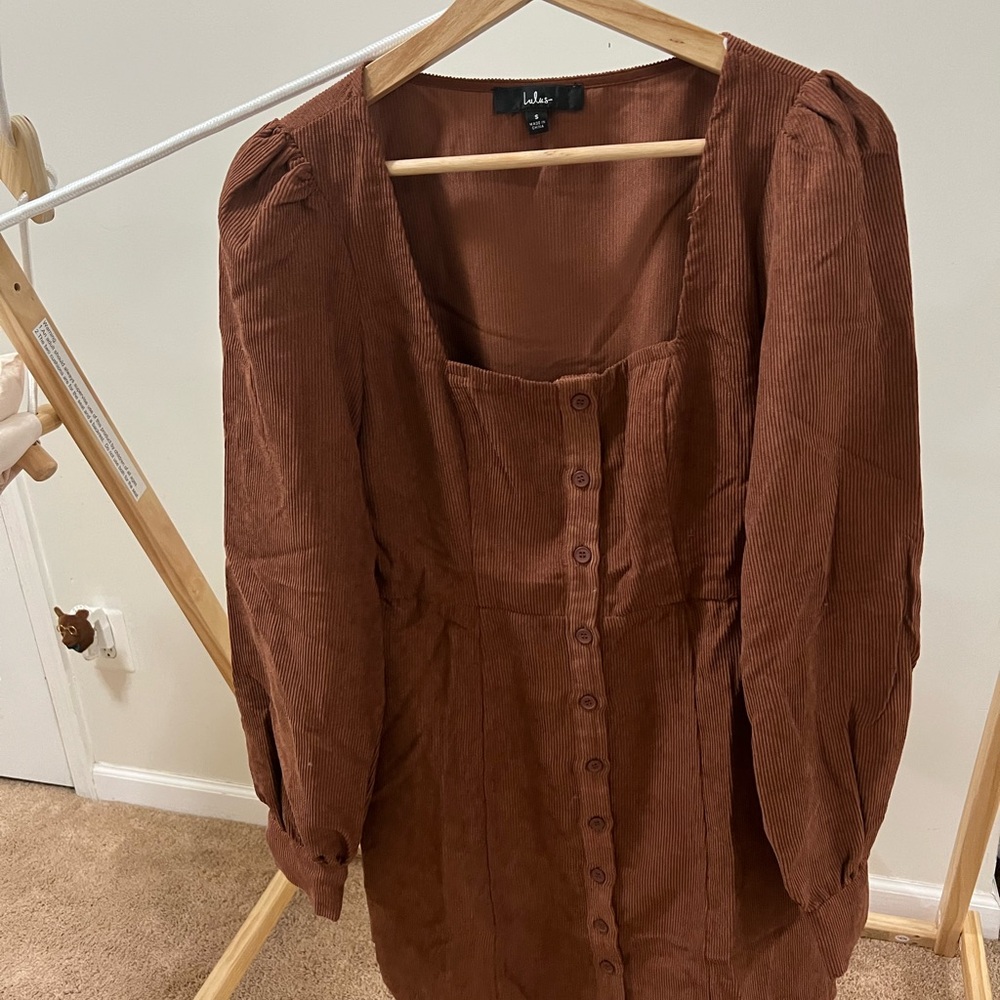 Brown Button-Down Dress